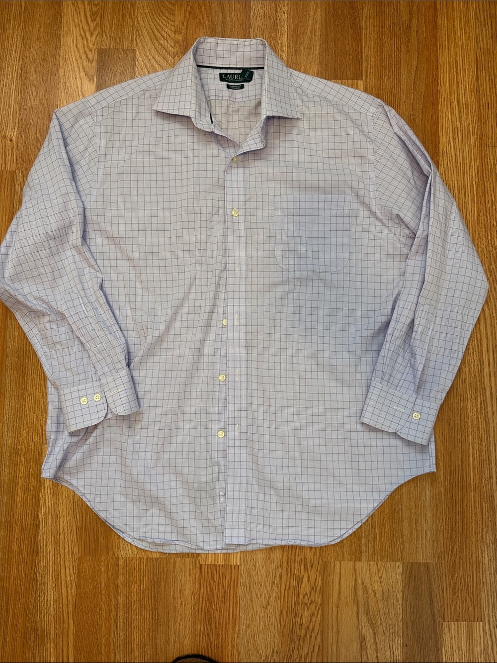 Lauren Ralph Lauren Men's Light Blue Windowpane Dress Shirt